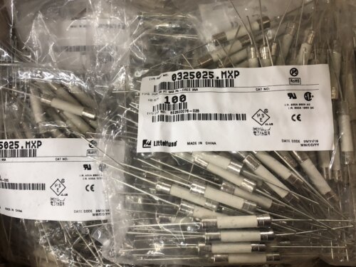 美国力特保险丝管25A T25A250V 6X32 0325025.MXP 慢熔带引线