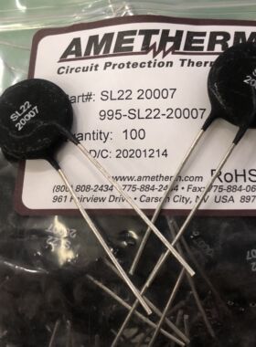 SL22-20007 NTC 20欧 7A 20MM Ametherm 全新热敏电阻