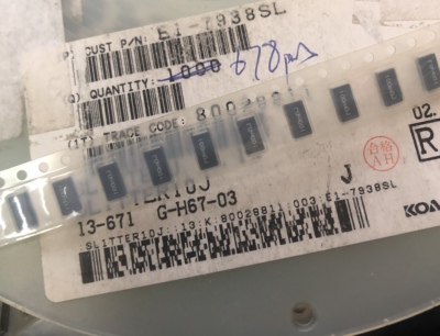 SL1TTER10J 2512 0.1R 100毫欧 1% 1W 100mRJ KOA合金采样电阻