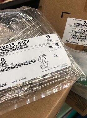 0218015.MXEP进口玻璃保险丝管 LF T15AL250VP 带引脚 5X20MM慢熔