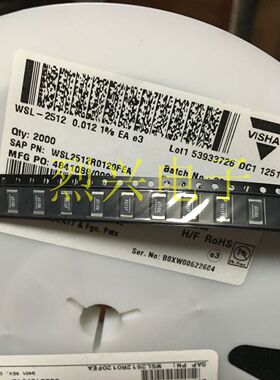 贴片电阻 2512 DALE 1W 0.012R欧 R012F  VISHAY WSL2512R012FEA