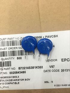 S14K385 EPCOS 压敏电阻 B72214S0381K101 14MM 385VAC