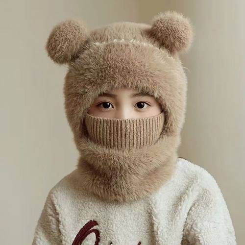 儿童一体帽秋冬保暖套装毛绒加厚