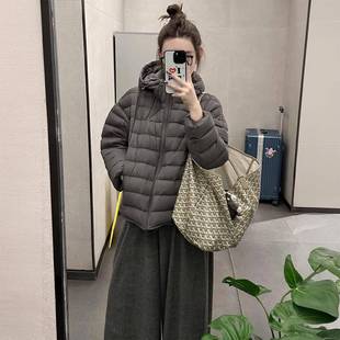 300斤大码 加厚保暖慵懒风棉服上衣女胖mm灰色巨好看连帽外套 女装