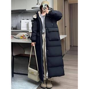 300斤特大码 棉服女胖mm宽松慵懒风面包服上衣 黑色高级感连帽长款