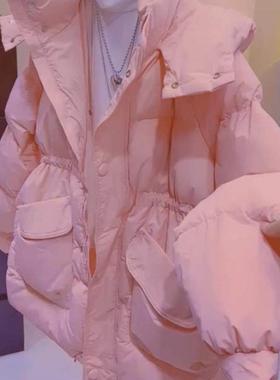 韩系多巴胺甜美减龄保暖棉服女2024秋冬新款小个子连帽加厚外套