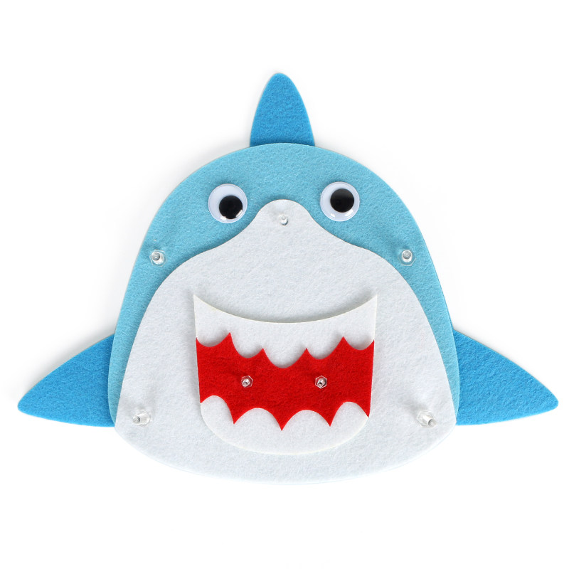 幼儿园益智儿童手工鲨鱼拧螺丝自制不织布早教区域玩教具材料包