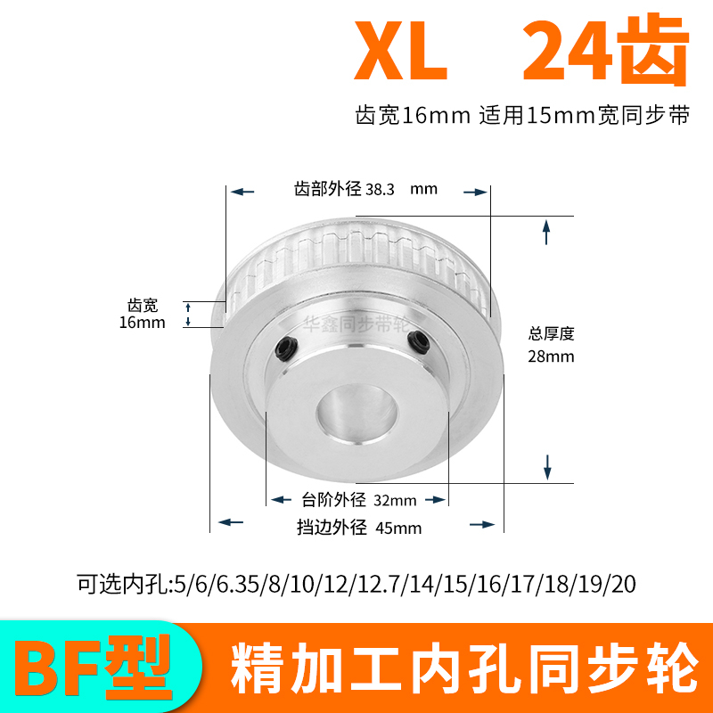 现货同步轮XL24齿BF齿宽14总厚28