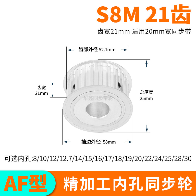 现货同步轮S8M21齿A齿宽21总厚25