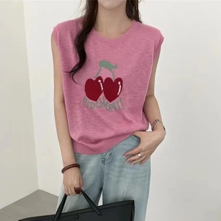2025早秋新款 女欧洲站上衣潮87210 时尚 百搭圆领高级感拼色针织衫