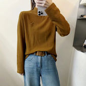 2025冬季 上衣9003 T恤女宽松百搭显瘦打底衫 新款 半高领德绒长袖