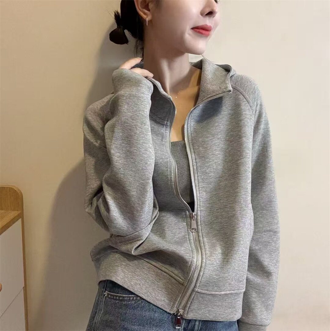 2026春季新款通勤风连帽拉链开衫女宽松休闲卫衣小个子外套31278