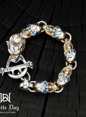 殿堂级银饰b55宝石奢侈品风手链