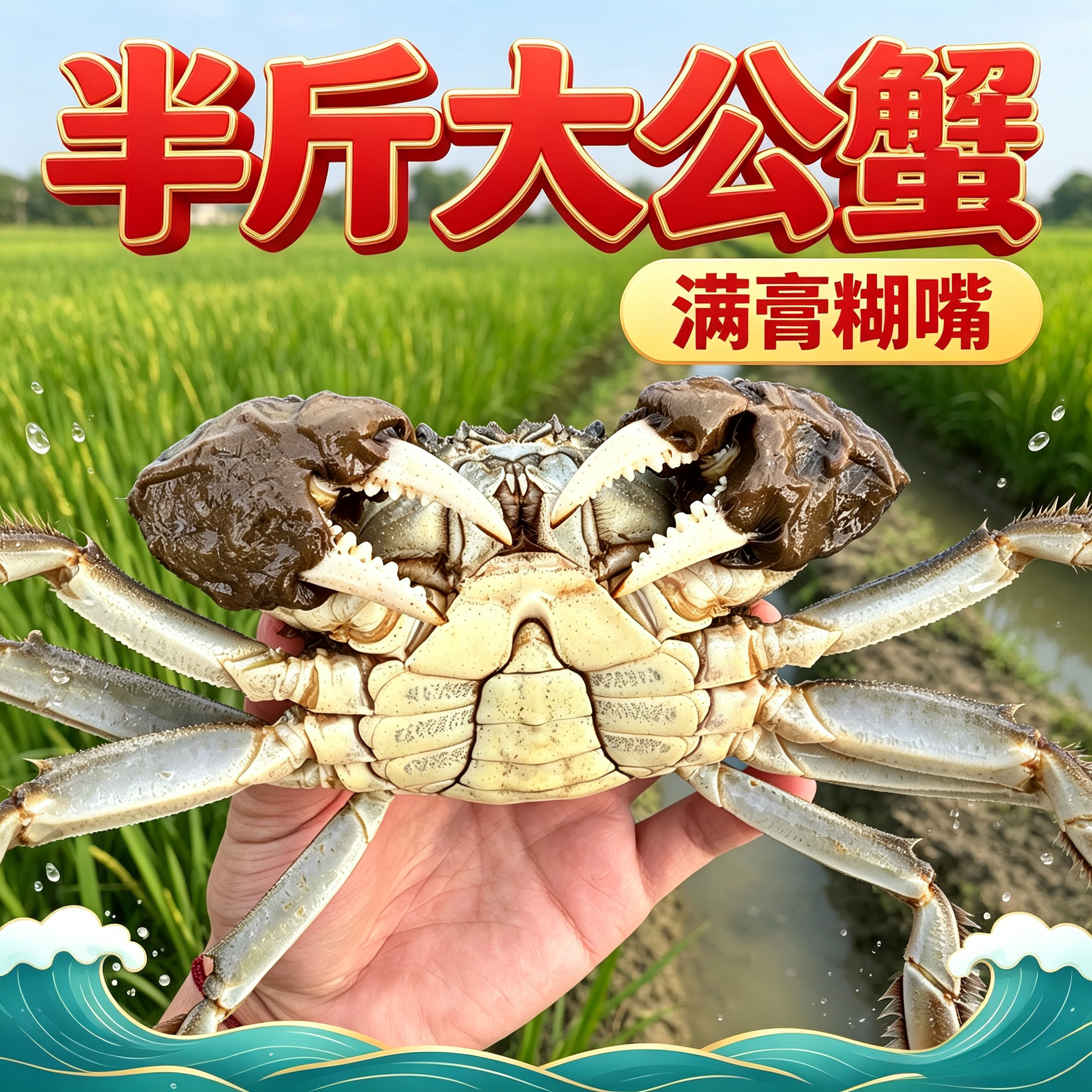 半斤大公蟹4两大母蟹盘锦河蟹