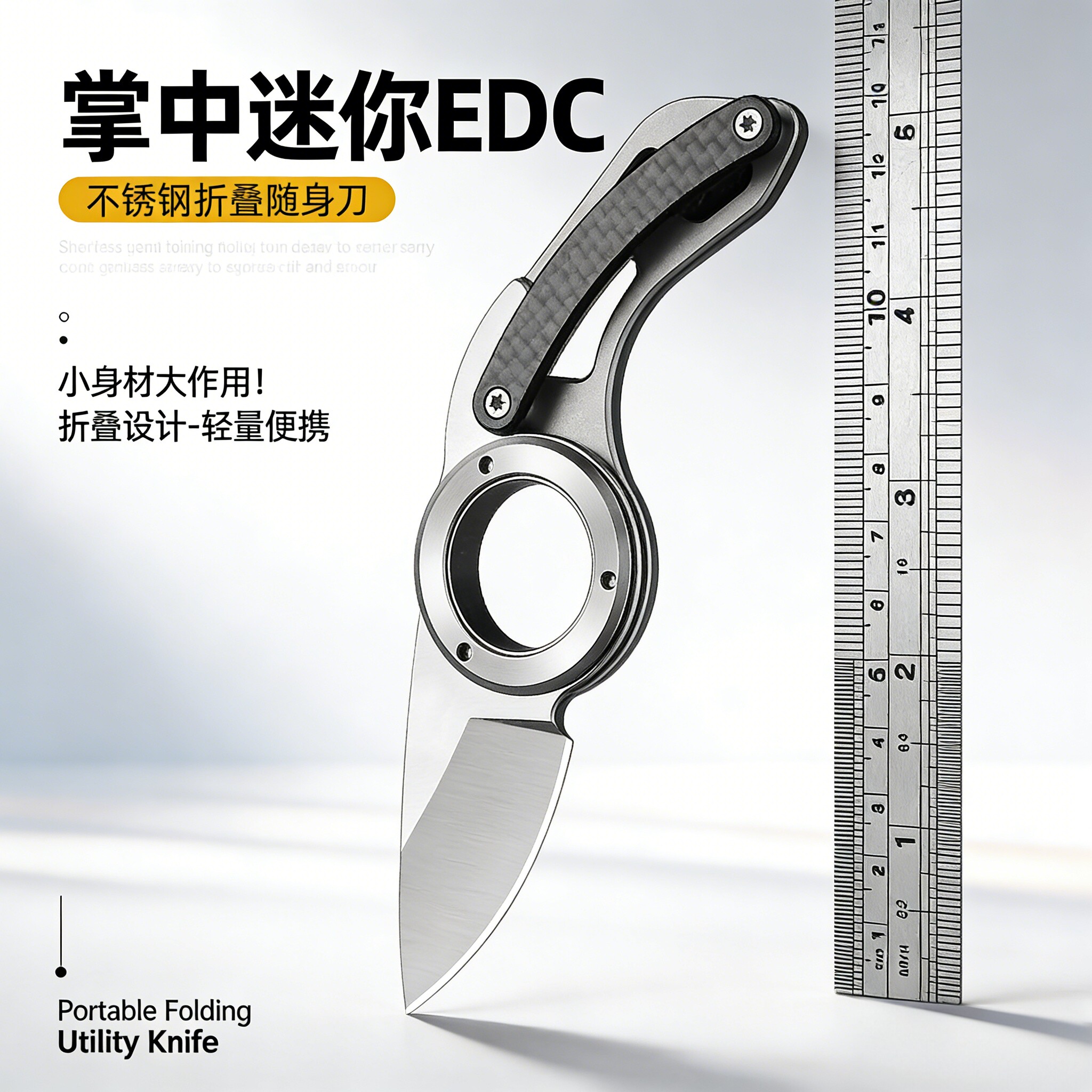 把玩小刀迷你指环小刀坐飞机可携带的小刀折叠多功能edc水果刀