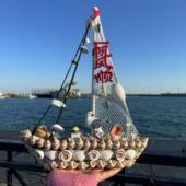 包邮 贝壳船地中海帆船模型摆件一帆风顺礼物特色工艺品旅游纪念