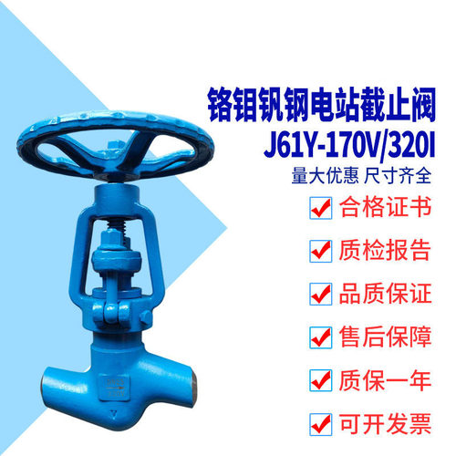 高温高压电站焊接Globe Valve铬钼钒钢电站截止阀 J61Y-170V/320I