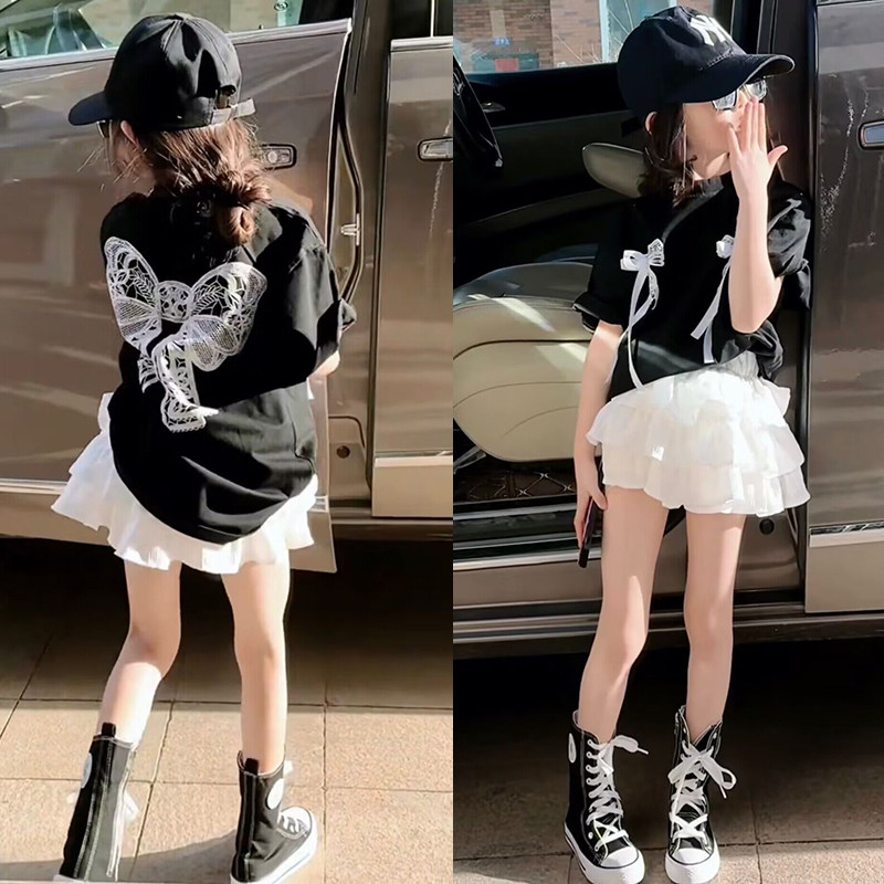 女童夏季韩版甜美蛋糕裙两件套装