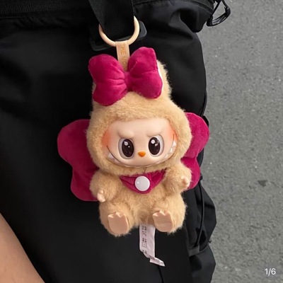 拉布娃衣labubu蝴蝶结挂件二代三代搪胶娃娃衣服玛丽公仔搪胶娃娃