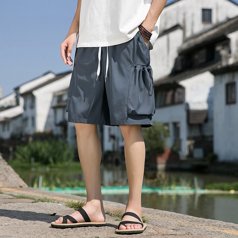 西兴桥边灰色 2024新款大码五分运动休闲沙滩裤男A032/DK2301/35图片