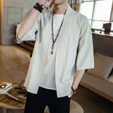 风纯色汉服七分袖开衫衬衫道袍A032/1805/特P30，男装衬衫，电商A032