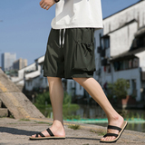 西兴桥边军绿2024新款大码五分运动休闲沙滩裤男A032/DK2301/35，男装休闲裤，电商A032