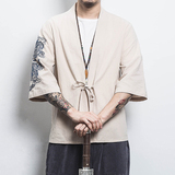 白墙风夏装男士汉服龙刺绣开衫黑色A032/KS002/50控68，男装衬衫，电商A032