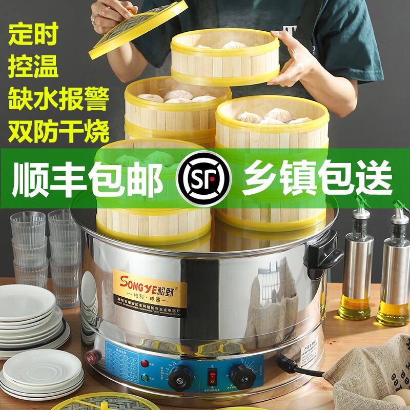 松野电蒸炉商用小笼包蒸锅小型台蒸笼式蒸包炉早餐机蒸饺点心保温
