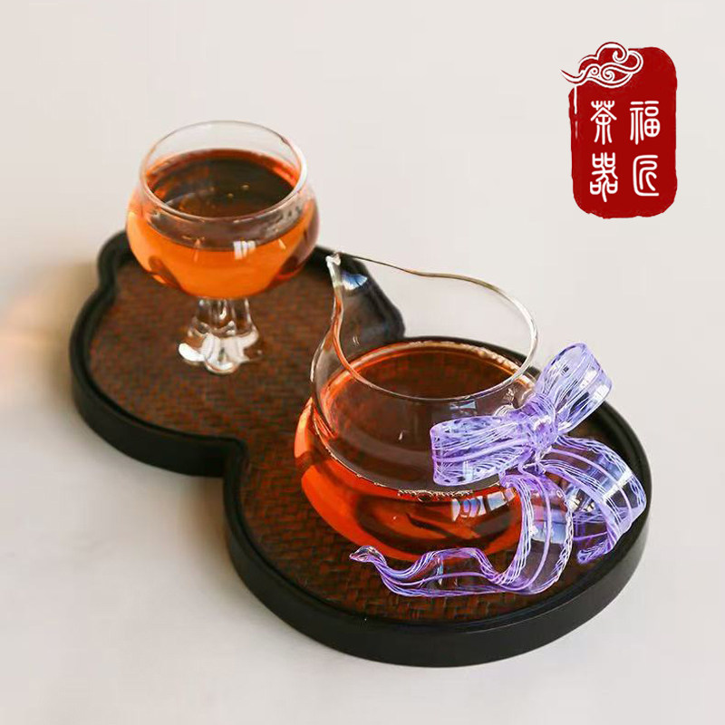 耐高温玻璃蝴蝶结公道杯加厚手工公道杯