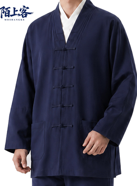陌上客三宝领道士服夏春薄款道服三清道袍太极服练功服居士服道领