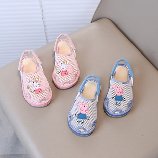 儿童亚麻拖鞋女童家居鞋夏季室内宝宝拖鞋1-7岁防滑透气软底布鞋