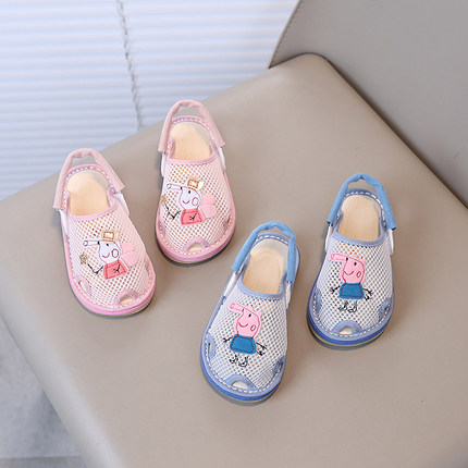 儿童亚麻拖鞋女童家居鞋夏季室内宝宝拖鞋1-7岁防滑透气软底布鞋