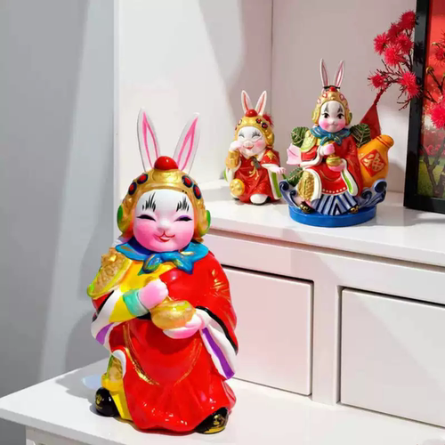 兔爷北京传统手工泥塑摆件