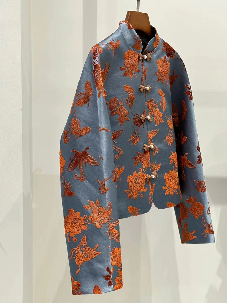 真丝桑蚕丝2023秋冬开襟上衣外套