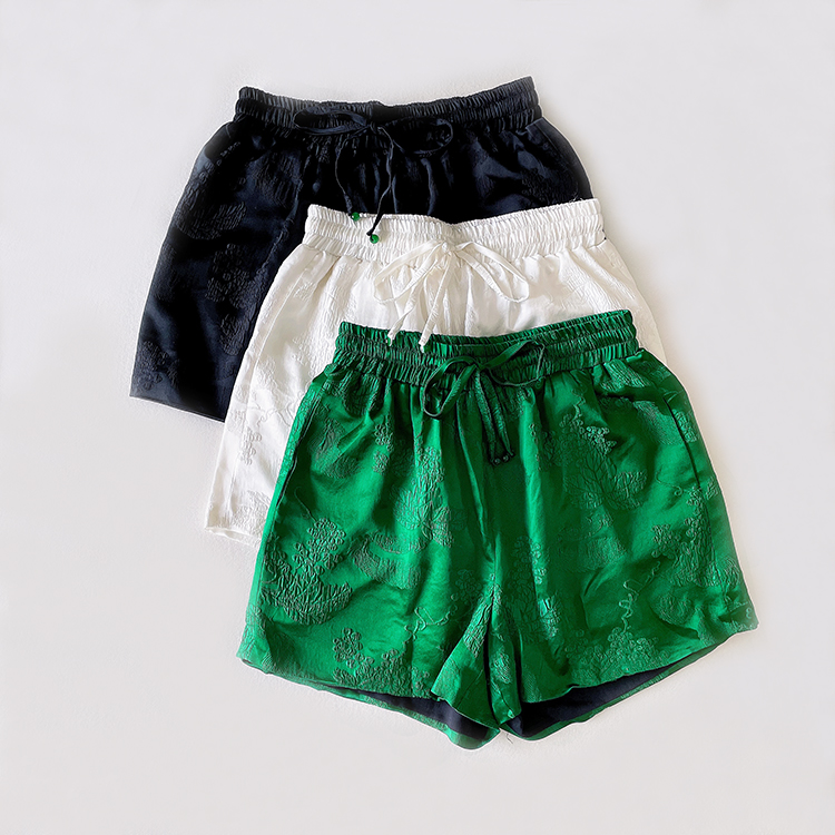 中式真絲休閑短褲舒服涼爽