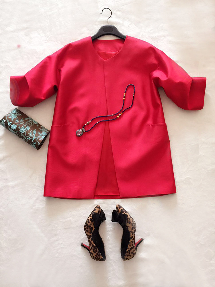 多色定制 全丝毛纯色女士风衣中式上衣外套妈妈的最爱