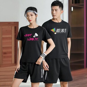 速干JUST LIKE IT羽毛球服运动队服训练团体服短袖T恤定制印图字