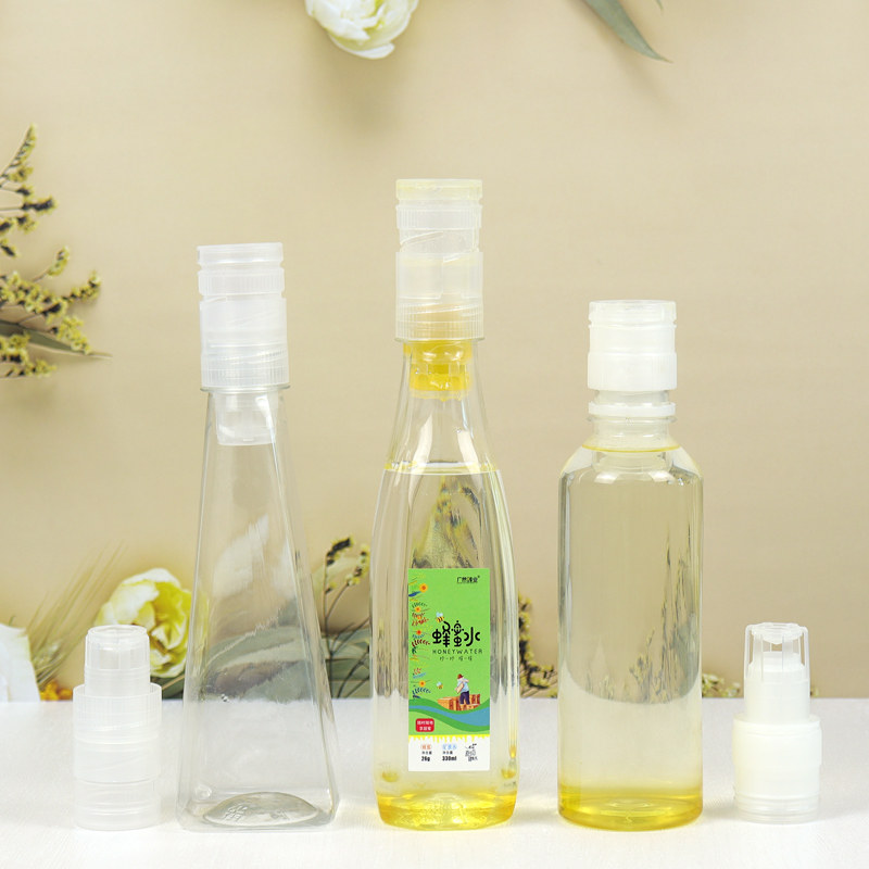 蜂蜜柠檬水分离式瓶盖网红185ml300ml350ml便携式加厚PET塑料瓶