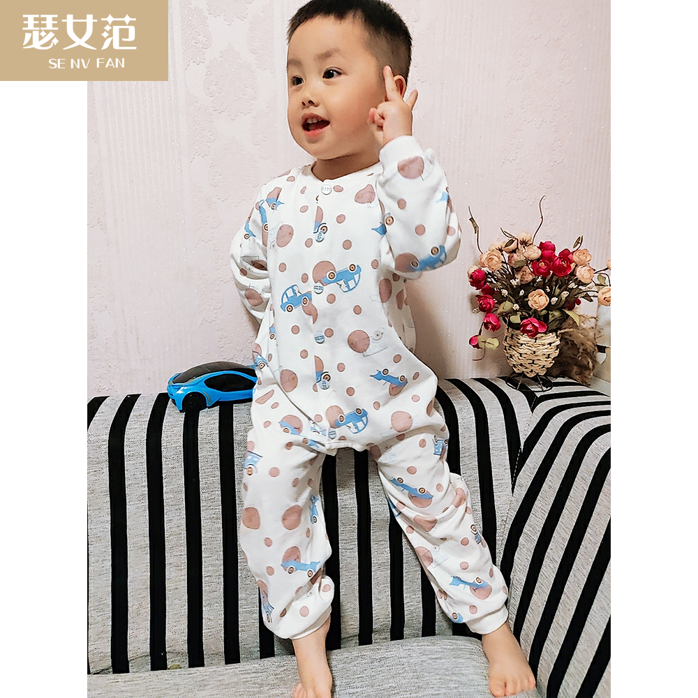 男童女童小童宝宝连体衣春秋大童薄款2大码纯棉3-5岁儿童睡衣