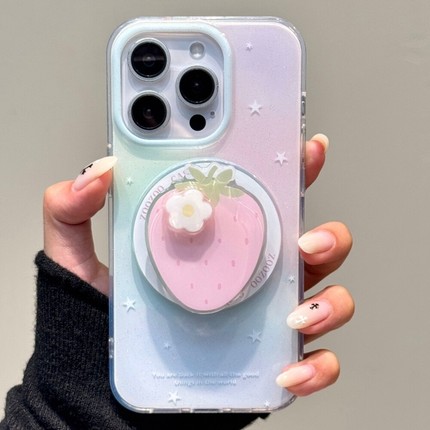 旋转花朵草莓磁吸支架适用小米15T/14/13TPRO/NOTE14手机壳pocox6/X3GT/F7/F5红米13R晕染14/75/C85/11/M7pro