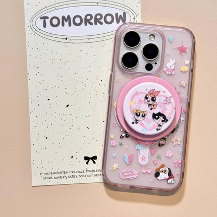 透粉少女心卡通磁吸适用小米17PRO/15/13手机壳k70红米K90promax/K60e支架K80至尊Note14/12S/Turbo4潮civi5