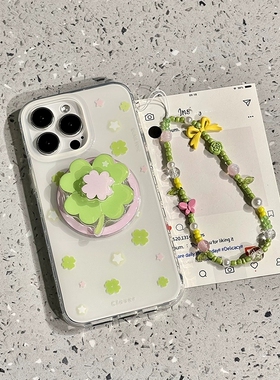 四叶草花朵磁吸旋转支架适用OPPO手机壳FindX9/X8/X7ultra可爱Reno13/12/11/14/9/A5pro/K12/A96/A55/A98/A3X