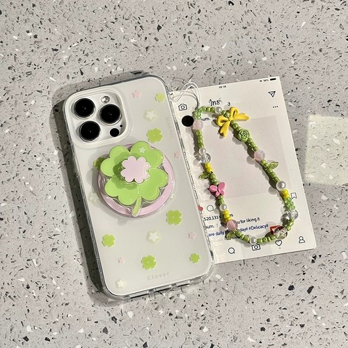 四叶草花朵磁吸旋转支架适用苹果16Pro手机壳15/16plus硬iPhone13/12promax链条14pro/XR大孔8plus/16E/11pro