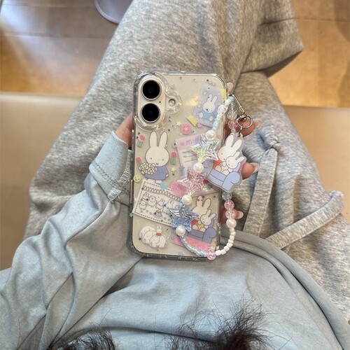 可爱透明小兔适用vivo iQOO15T/Z11turbo/Z10x手机壳neo9pro/6SE/8/ultra/16/11S软胶Z9女U5全包Z8X吊牌链条