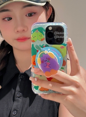 趣味茄子磁吸支架适用vivo iQOOz9x turbo/12pro手机壳neo9/8/10pro/11s个性z9可爱5S/Z6/U3x/neo7Se/Z8x软37