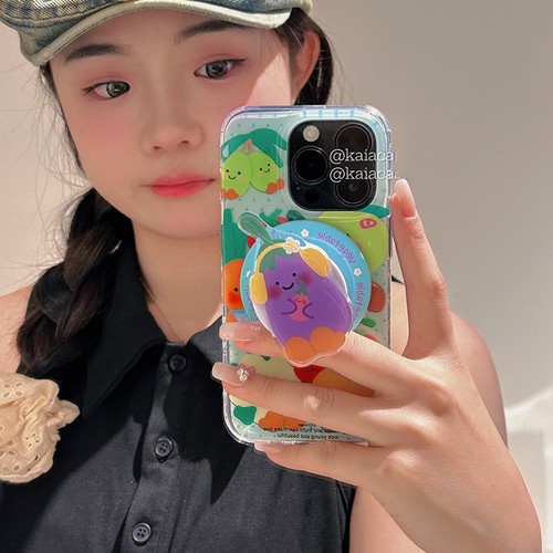 趣味茄子磁吸支架适用华为nova12se手机壳nova11/PURA70/10/9876/5可爱MATE60/p40pro硅胶p50e畅享70/20软P30