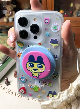 半透卡通磁吸支架适用小米15/14/10S手机壳红米K80/K70至尊K50/note13/11/12T磨砂civi5pro小众Turbo4全包K40