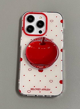 波点红苹果磁吸支架适用苹果17promax/17手机壳16E/12/13PRO简约13mini/XR/14/15PRO/XS/87PLUS小众SE创意Air