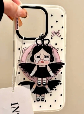 暗黑天使哭娃磁吸支架适用A5/OPPO Reno14/13/12/11F/10手机壳findX7ultra/X8S+A98/A6pro可爱K12/A3/A58/A93