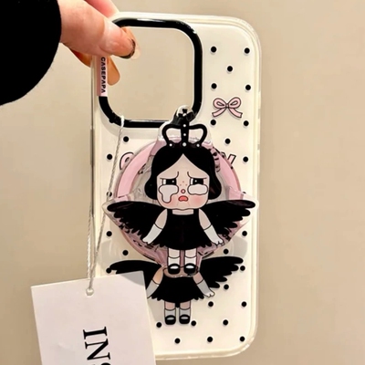 暗黑天使哭娃磁吸支架适用A5/OPPO Reno14/13/12/11F/10手机壳findX7ultra/X8S+A98/A6pro可爱K12/A3/A58/A93